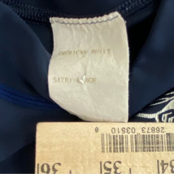 Katin USA Surf Boys Youth Rash Guard Size Large Blue White Short Sleeve USA Made - Picture 6 of 9